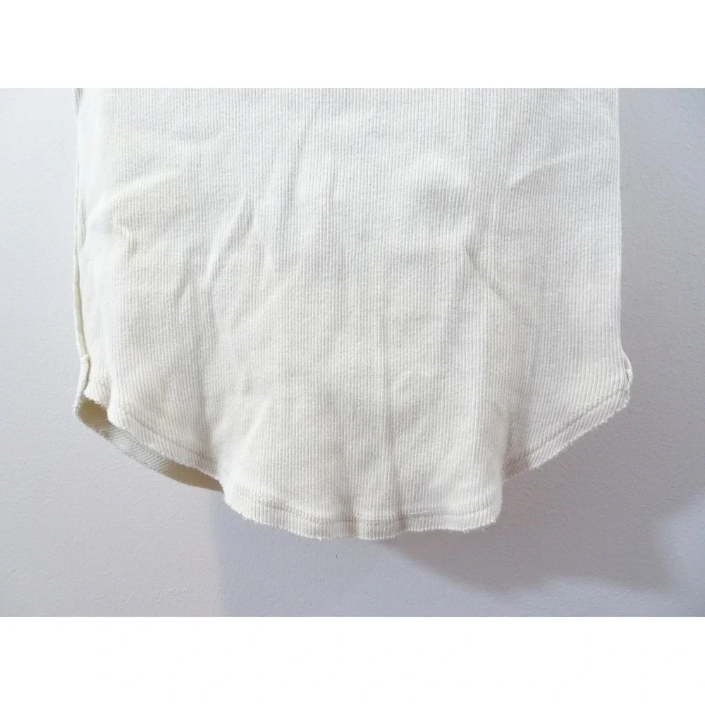 We The Free People Ribbed Muscle Tank Top Cream White Seam Detail Small Gorpcore